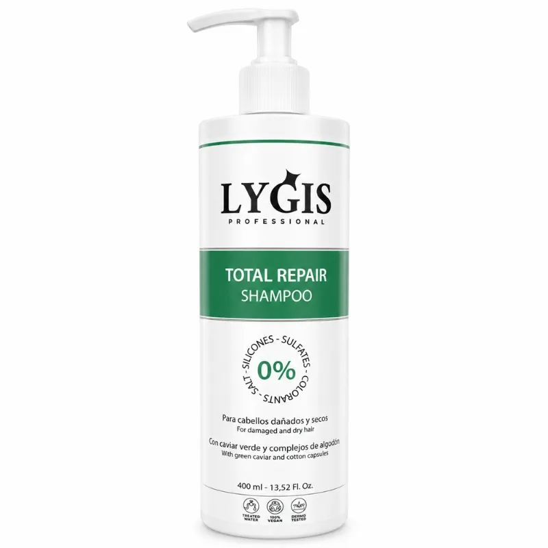 [ART00082] Lygis Professional Champú Reparación Intensa Sin Sulfatos 400 ml – Cabello Dañado, Teñido o Decolorado
