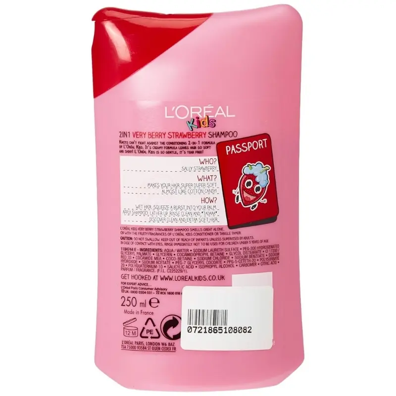 [ART00041] L´Oréal Kids - Champú 2 en 1 Fresa Extra Suave 250 ml